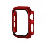 Wholesale Apple Watch Series 6/5/4/SE Hard Full Body Case with Tempered Glass 40MM (Matte Red)